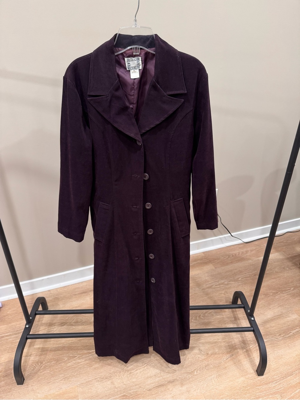 Women’s Long Purple Coat - Classic Button-Front Jacket
